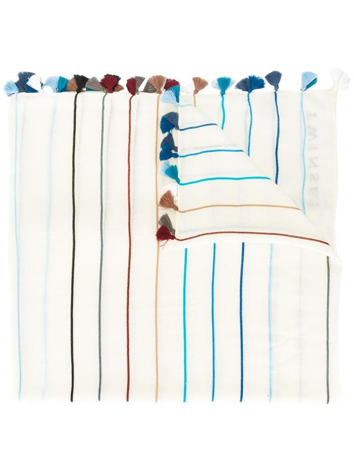 Twin-set Tassel Detailing Scarf, Women's, White, Viscose/polyester