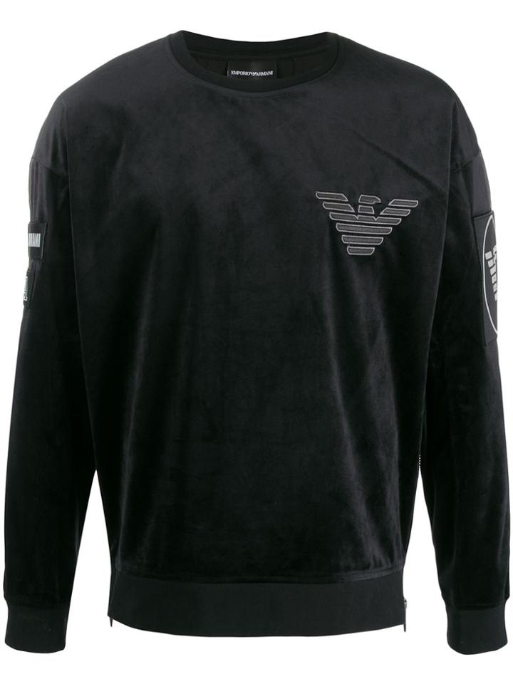 Emporio Armani Velvet Sweatshirt - Neutrals