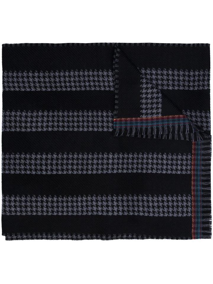 Paul Smith Pattern Print Scarf, Men's, Grey, Wool