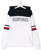 Tommy Hilfiger Junior Teen Two Tone Hoodie - White