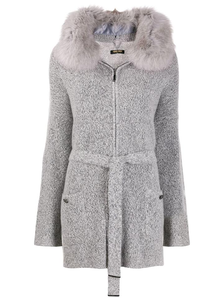 Max & Moi Renard Knitted Coat - Grey