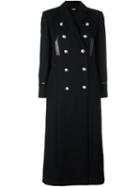Versus Double Breasted Military Coat, Women's, Size: 40, Black, Sheep Skin/shearling/polyamide/spandex/elastane/wool