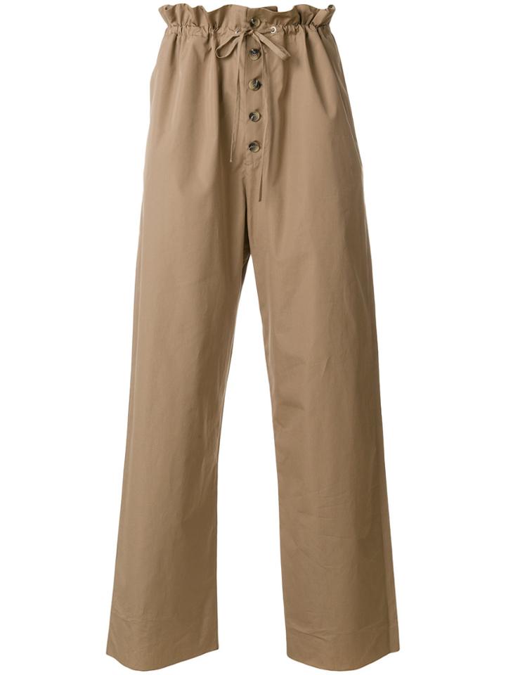 Maison Flaneur Loose Fit Trousers - Nude & Neutrals