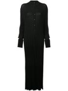 Carolina Herrera Ribbed Slim Fit Maxi Dress - Black