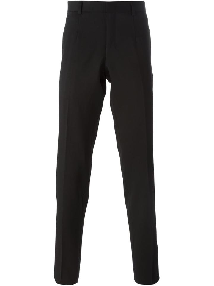 Slim Tailored Trousers, Men's, Size: 48, Black, Wool/polyurethane/polyester/rayon, Wooyoungmi