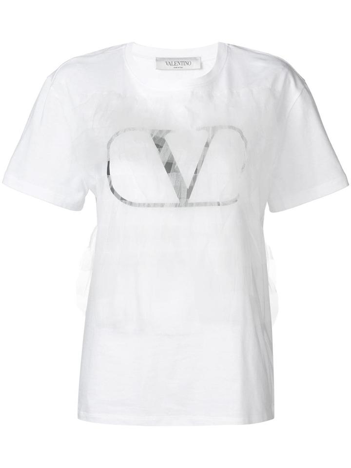 Valentino Embellished Go Logo T-shirt - White