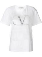 Valentino Embellished Go Logo T-shirt - White
