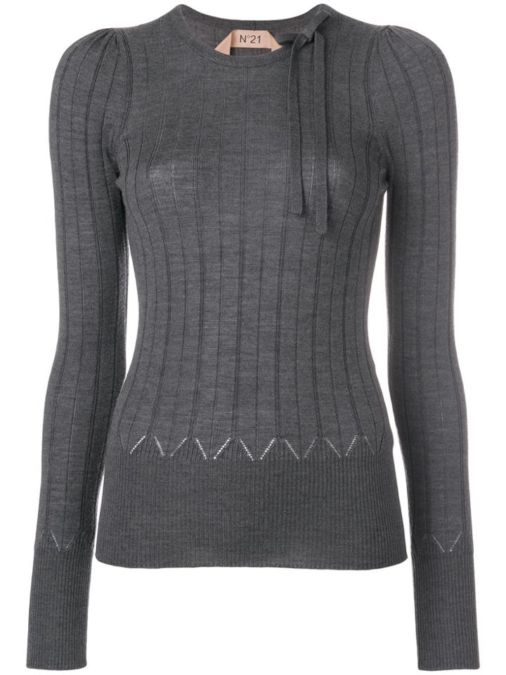 No21 Bow Detail Jumper - Grey