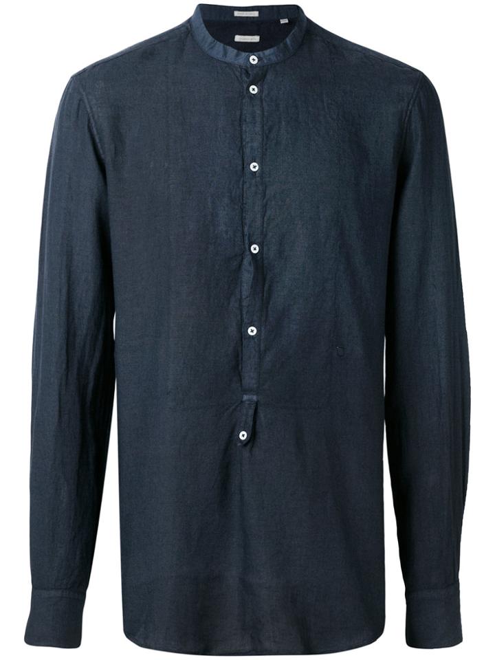 Massimo Alba Mandarin Collar Shirt - Blue