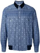Sacai - Printed Contrast Panel Shirt - Men - Cotton - 2, Blue, Cotton