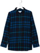 Burberry Kids Plaid Button Down Shirt, Boy's, Size: 14 Yrs, Blue
