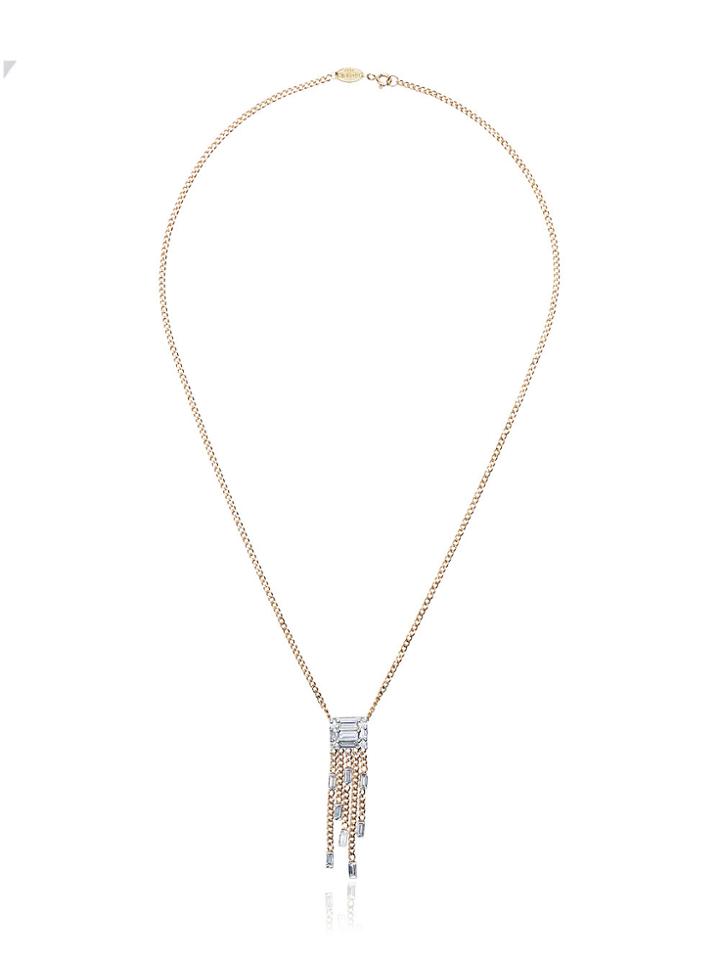 Mindi Mond Yellow Gold Clarity Five Stand Tassel Diamond Pendant