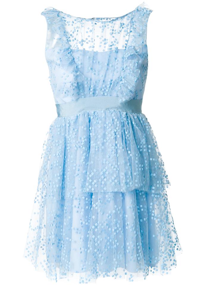 Si Jay Sleeveless Tulle Dress - Blue