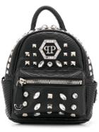 Philipp Plein Crystal Embellished Backpack - Black