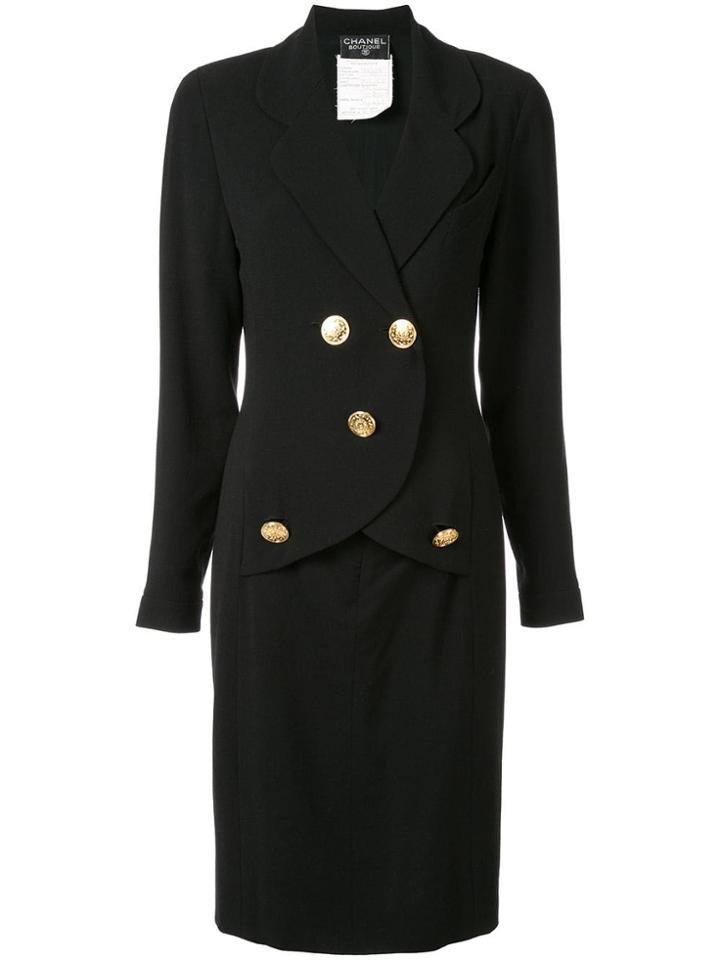 Chanel Vintage Long Sleeve One Piece Dress - White