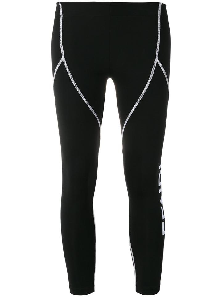 Fendi Logo Leggings, Women's, Size: 42, Black, Polyamide/spandex/elastane