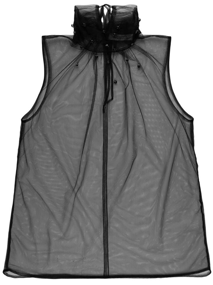 Dorothee Schumacher Sheer Embellished Sleeveless Top - Black