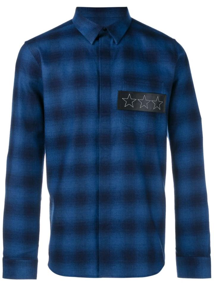 Givenchy Star Pocket Tartan Long Sleeve Shirt