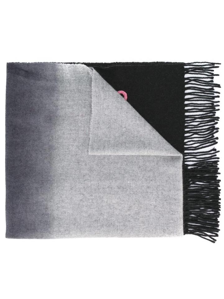 Kenzo 'tie & Dye' Scarf, Adult Unisex, Black, Virgin Wool/angora/cashmere/silk