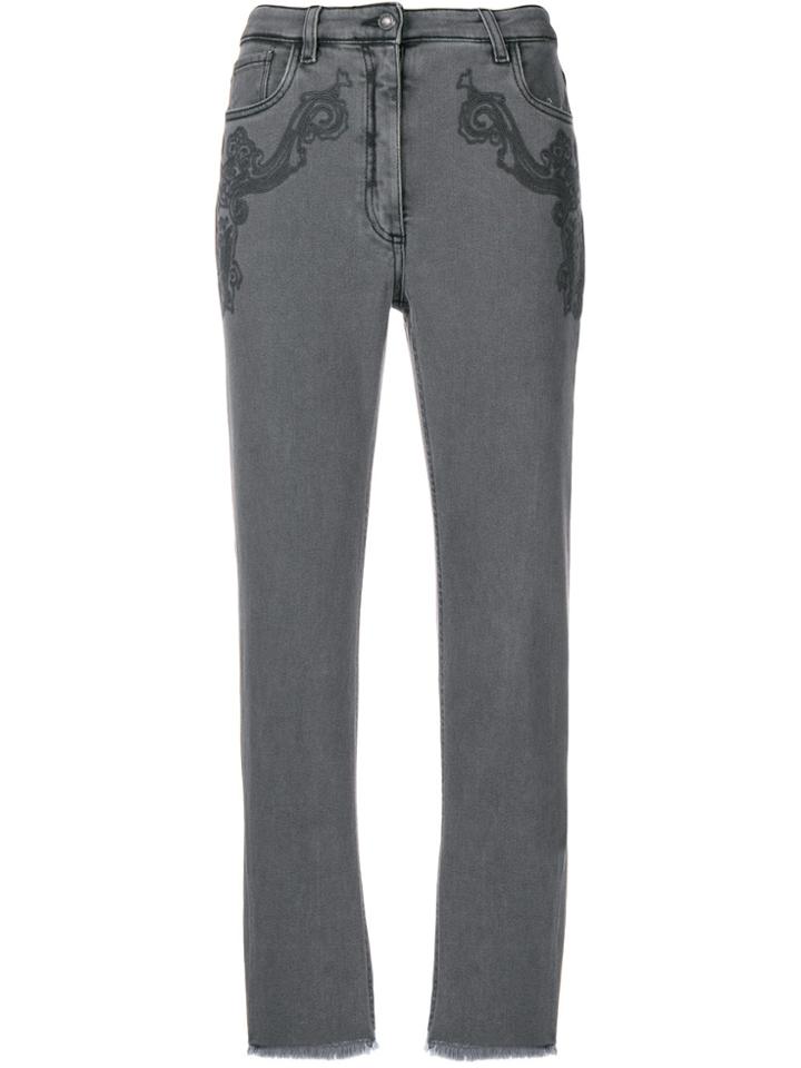 Etro Paisley Print Jeans - Grey