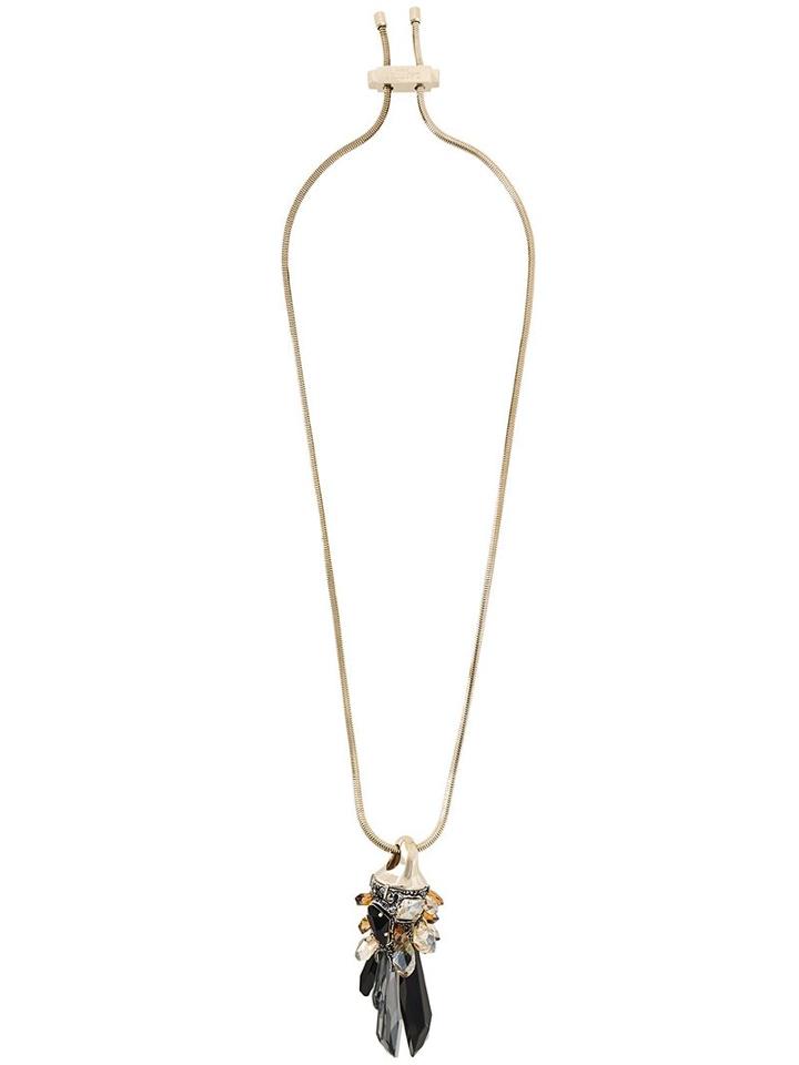 Lanvin Adorned Charm Necklace, Metallic