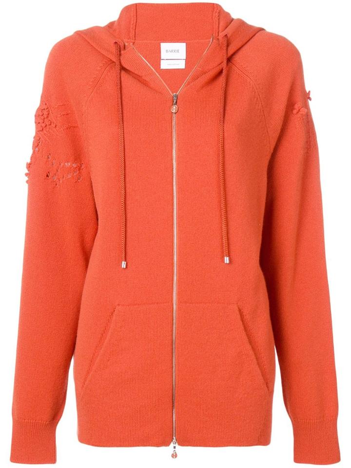Barrie Laddered Stitch Zipped Hoodie - Orange