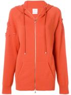 Barrie Laddered Stitch Zipped Hoodie - Orange