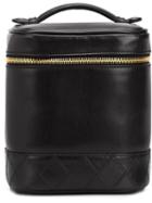 Chanel Vintage Quilted Trim Vanity Case, Black