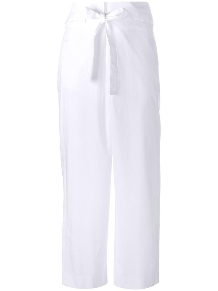 P.a.r.o.s.h. - Belted Cropped Trousers - Women - Cotton - M, White, Cotton