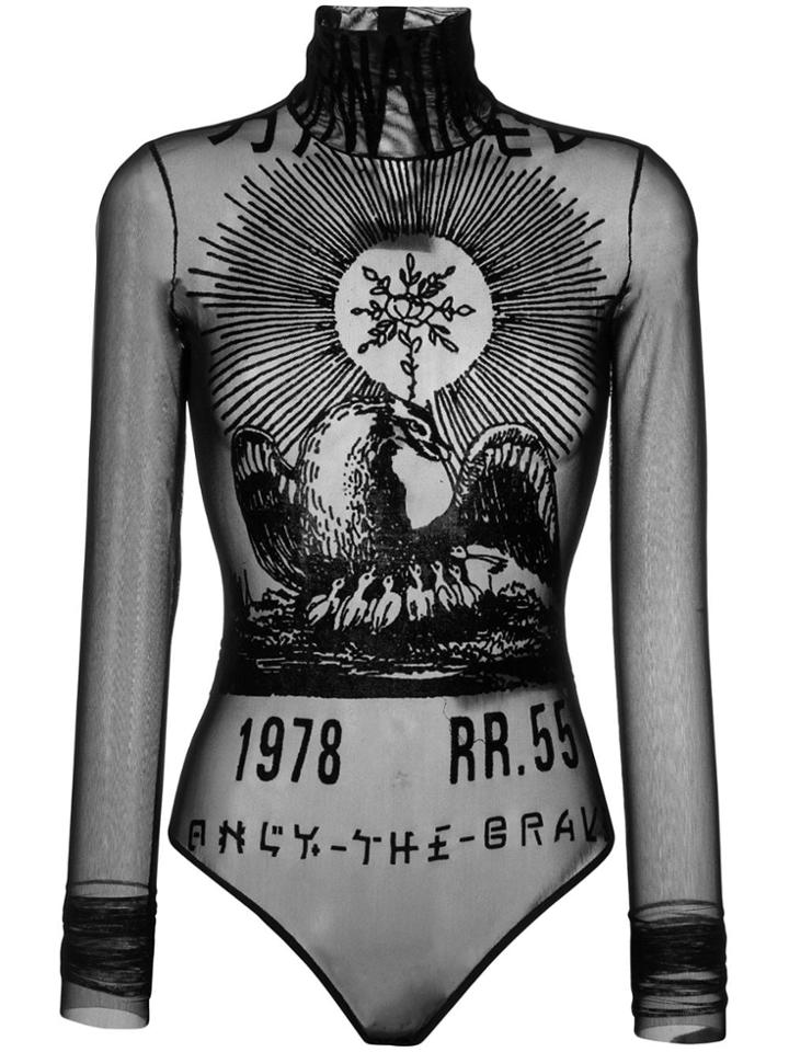 Diesel Flocked Semi-sheer Body - Black