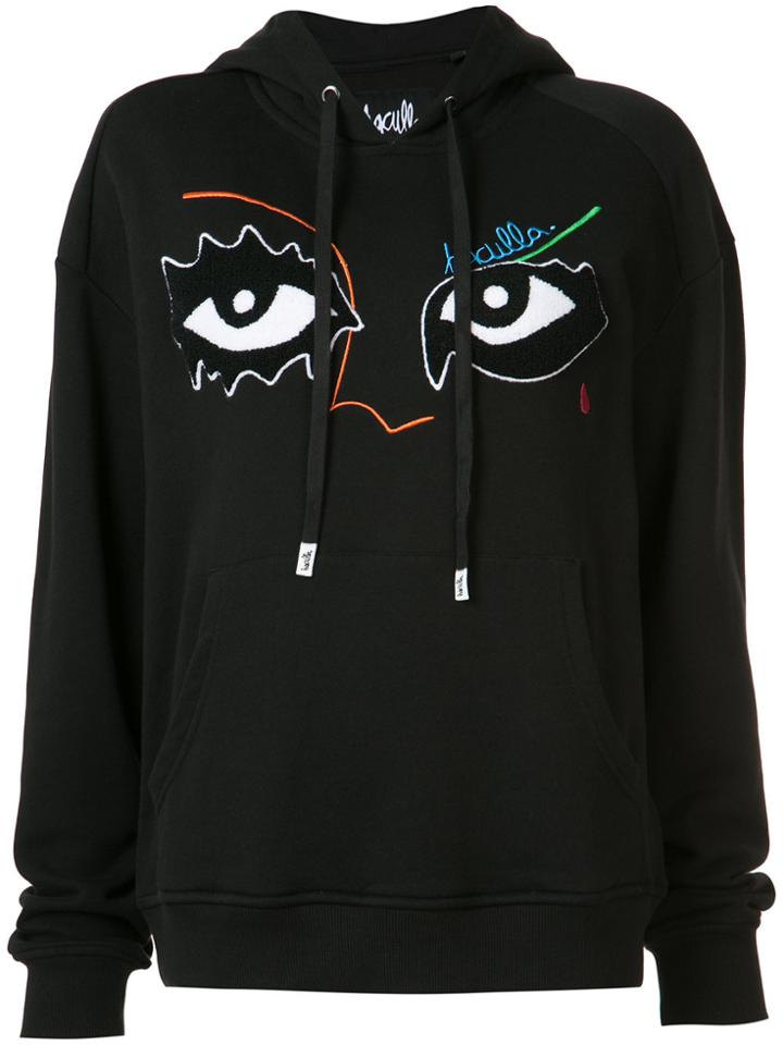 Haculla Eye Embroidered Hoodie - Black