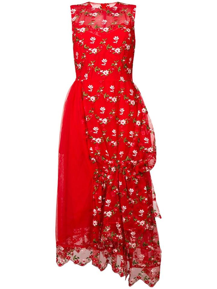 Simone Rocha Floral Embroidered Tulle Dress