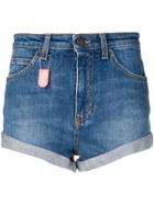 Philosophy Di Lorenzo Serafini Denim Back Patch Shorts - Blue