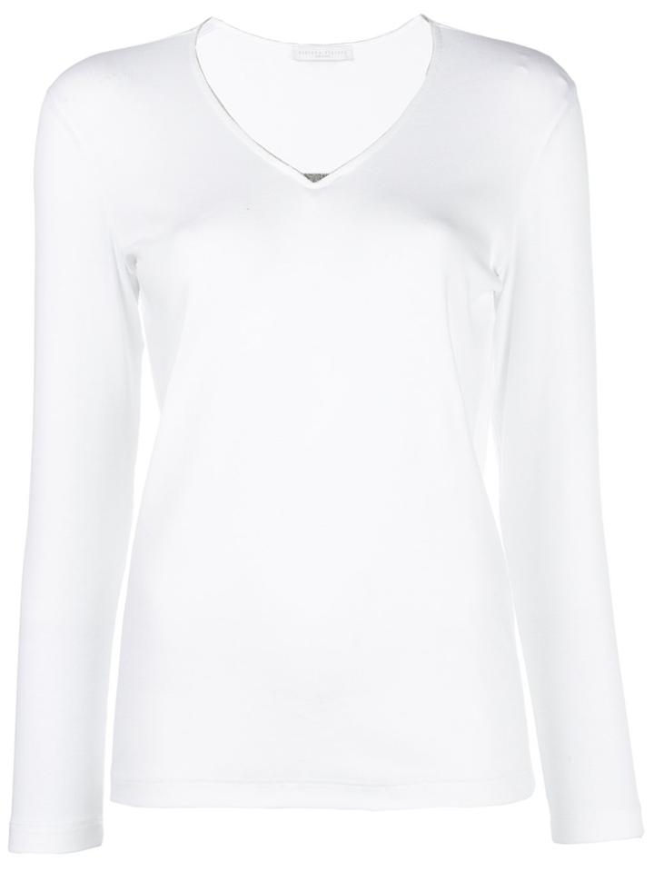 Fabiana Filippi Embellished Fitted V-neck Sweater - White