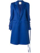 Each X Other Long Lace-up Detail Coat - Blue