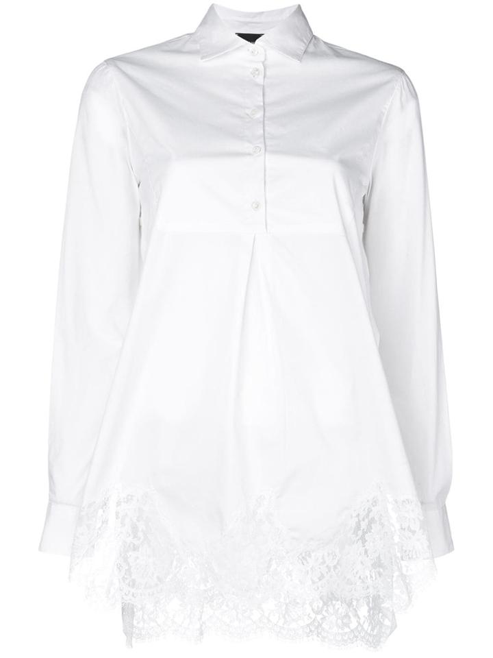 Ermanno Ermanno Lace Hem Shirt - White