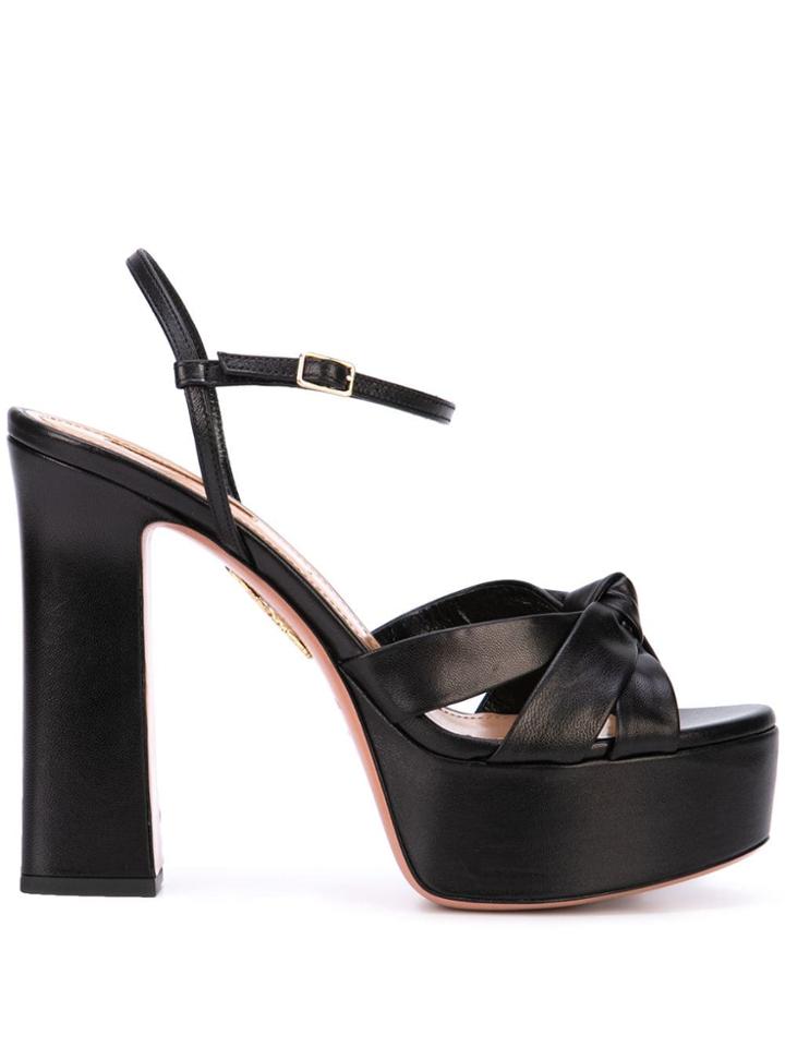 Aquazzura Baba Plateau Sandals - Black