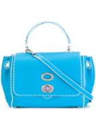 Ermanno Scervino Twist-front Shoulder Bag, Women's, Blue, Leather