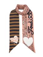 Fendi Touch Of Fur Wrappy Scarf - Pink & Purple
