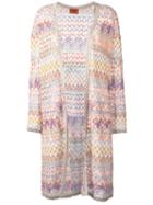 Missoni Zigzag Cardi-coat, Women's, Size: 46, Nude/neutrals, Polyester/cupro/viscose