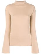 Theory Fitted Turtle Neck Jumper - Neutrals