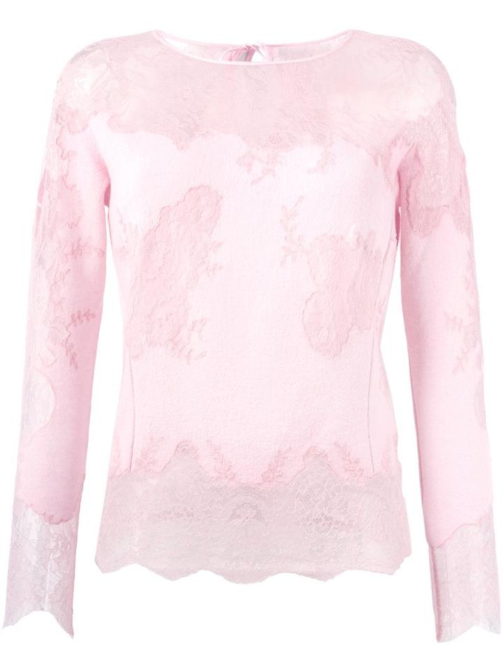 Ermanno Scervino Lace Insert Knitted Top