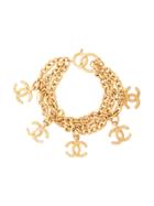 Chanel Vintage Multi Charm Cc Chain Bracelet - Gold
