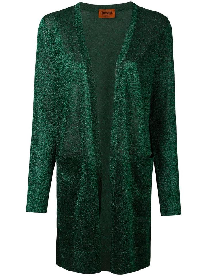 Missoni Long Cardigan, Women's, Size: 42, Green, Viscose/rayon/polyester