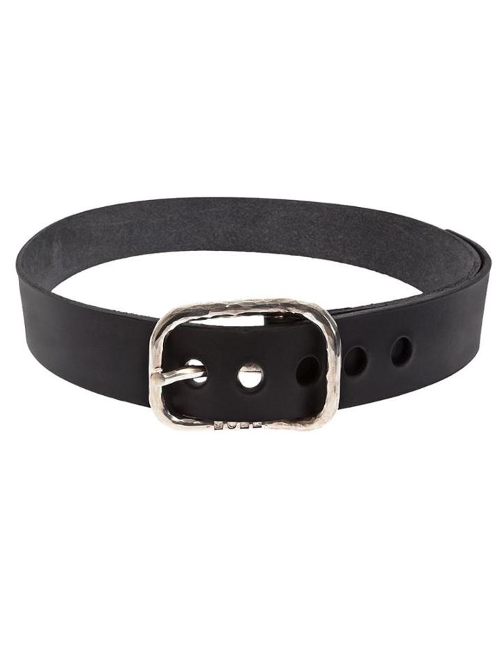 Werkstatt:münchen Leather Belt, Men's, Size: Medium, Black, Leather/silver