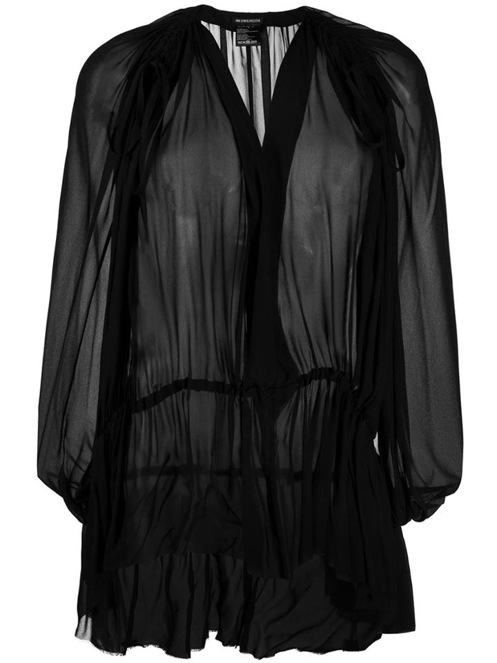 Ann Demeulemeester Mclottie Gathered-waist Top - Black