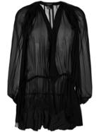 Ann Demeulemeester Mclottie Gathered-waist Top - Black
