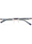 Tag Heuer Rectangular Frame Glasses, Blue, Acetate/wood