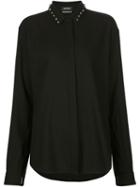 Anthony Vaccarello Studded Collar Shirt, Women's, Size: 38, Black, Polyester/virgin Wool