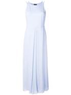 Emporio Armani Pleated Detail Long Dress - Blue
